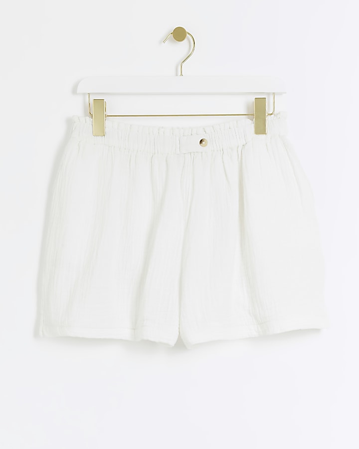 White elasticated shorts