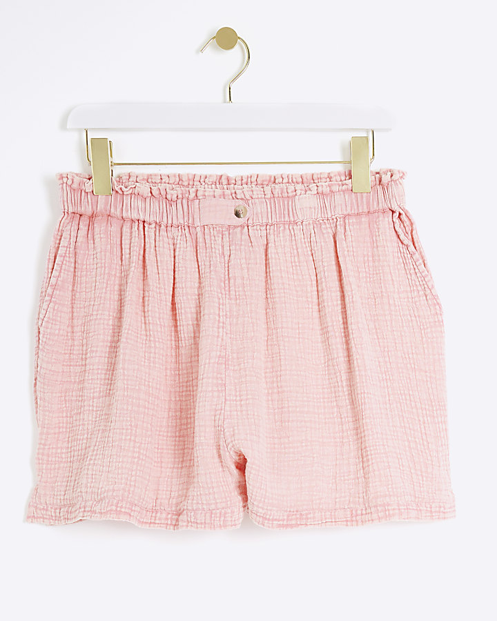 Pink elasticated shorts