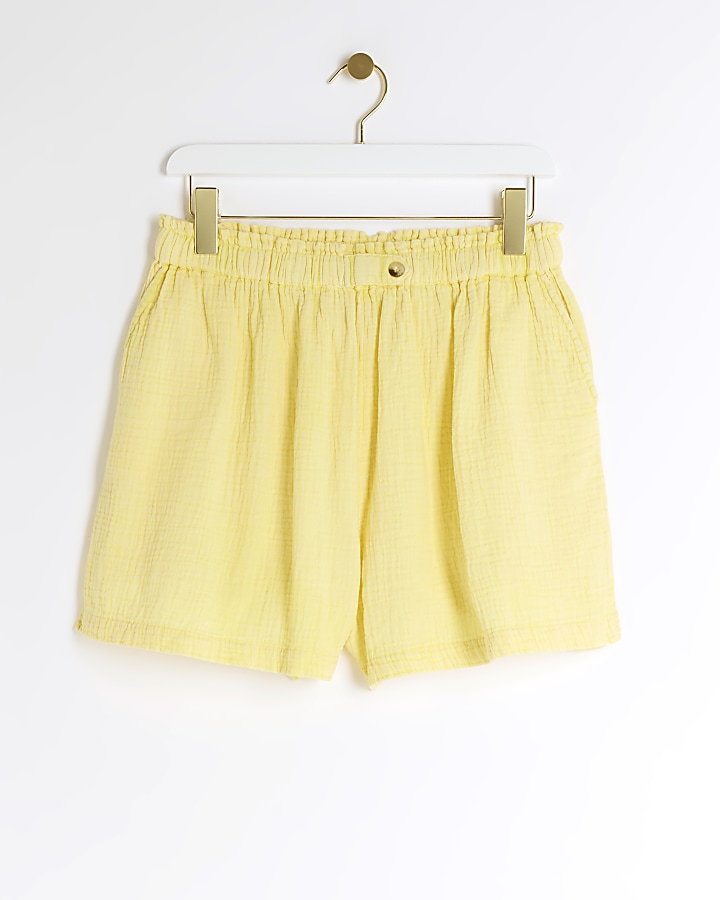 Yellow elasticated shorts