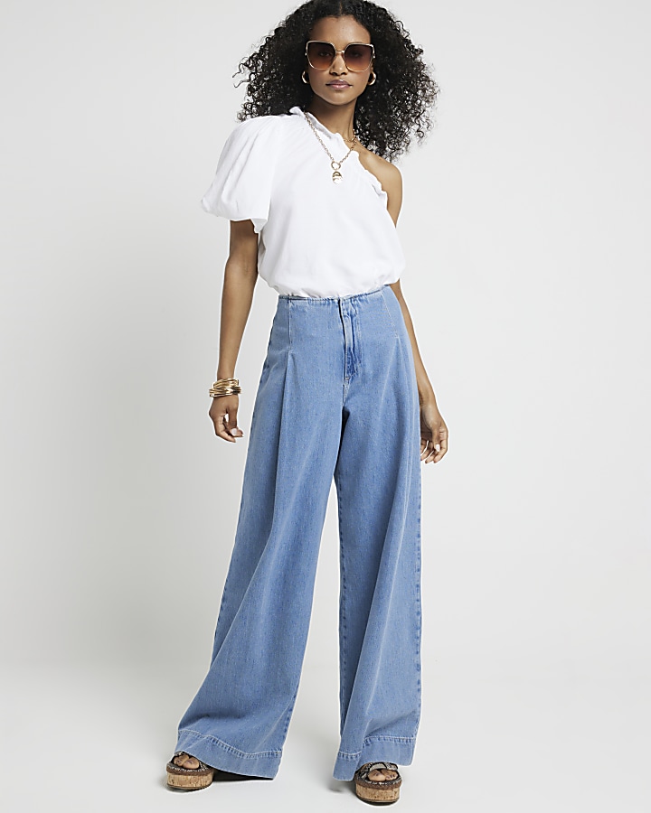 Grove White Linen Blend Top
