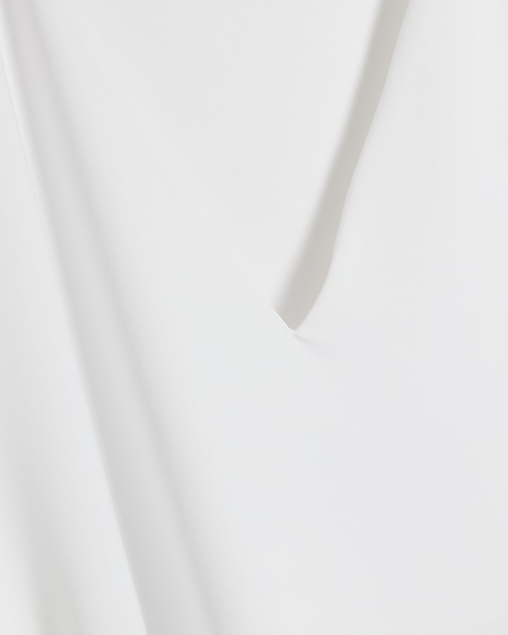 White V neck bodysuit | River Island