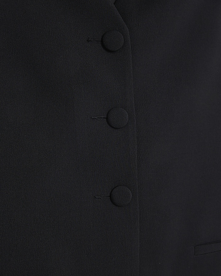 Black Longline Waistcoat