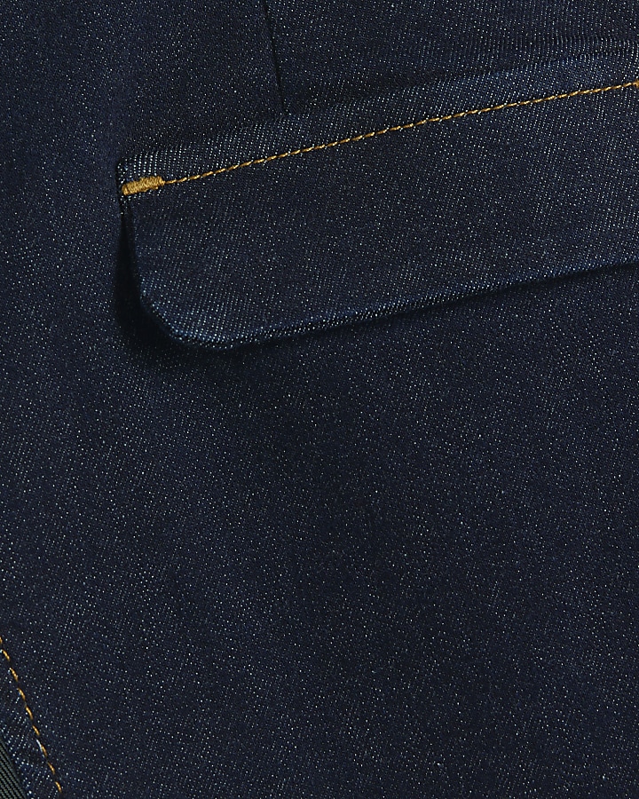Blue button up denim waistcoat