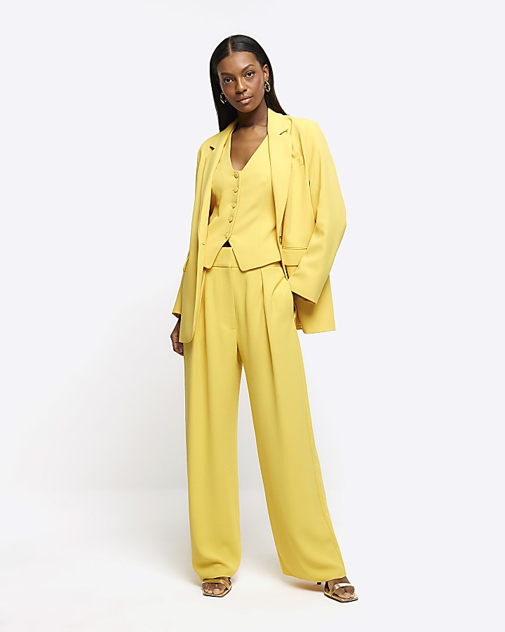 Yellow hot sale pleated pants