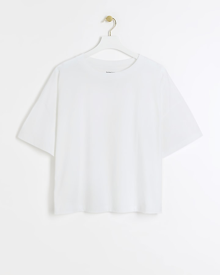 Plus white boxy cropped t-shirt