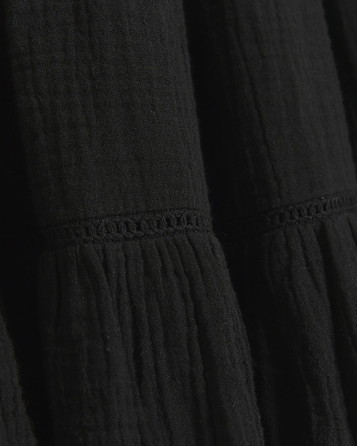Black Tiered Maxi Skirt