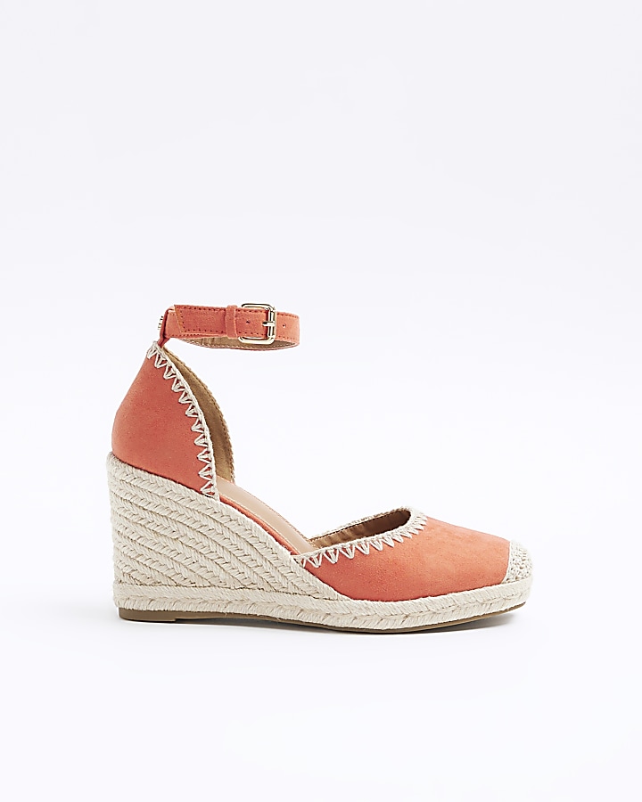 Orange espadrille wedge on sale sandal