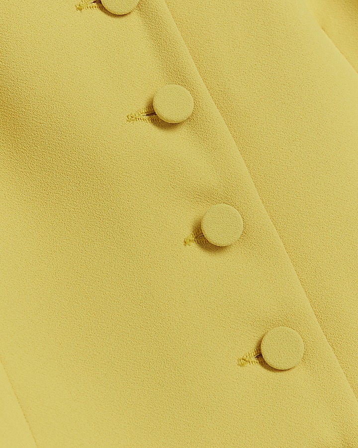 Yellow button up smart waistcoat | River Island