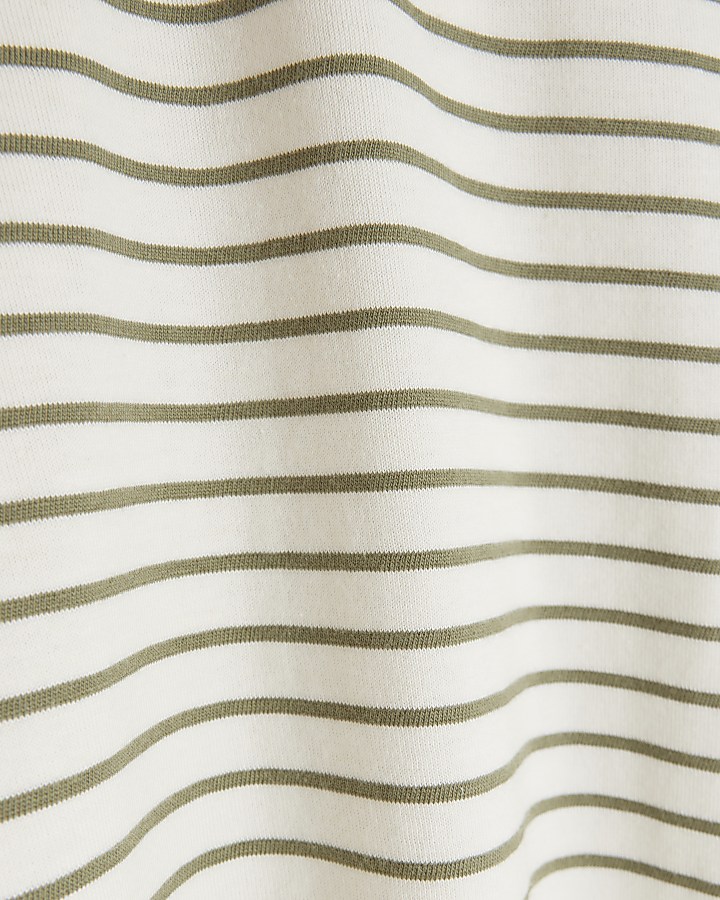 Khaki stripe crop t-shirt