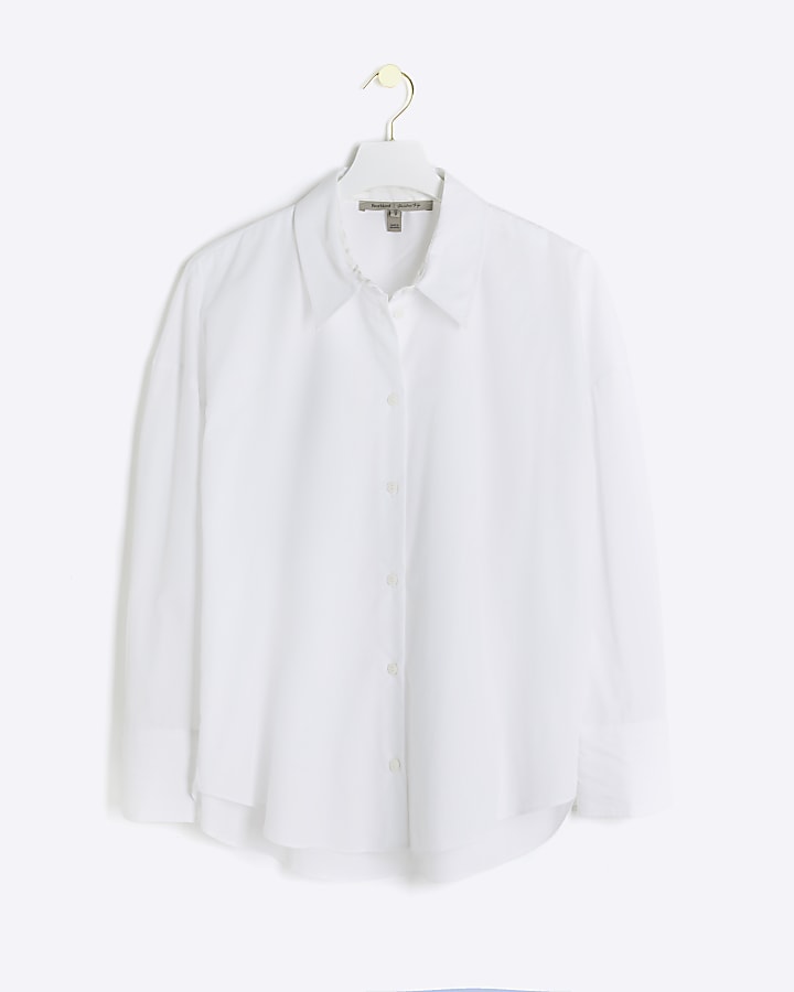 White long sleeve poplin shirt