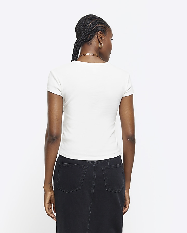 White graphic tshirt River Island