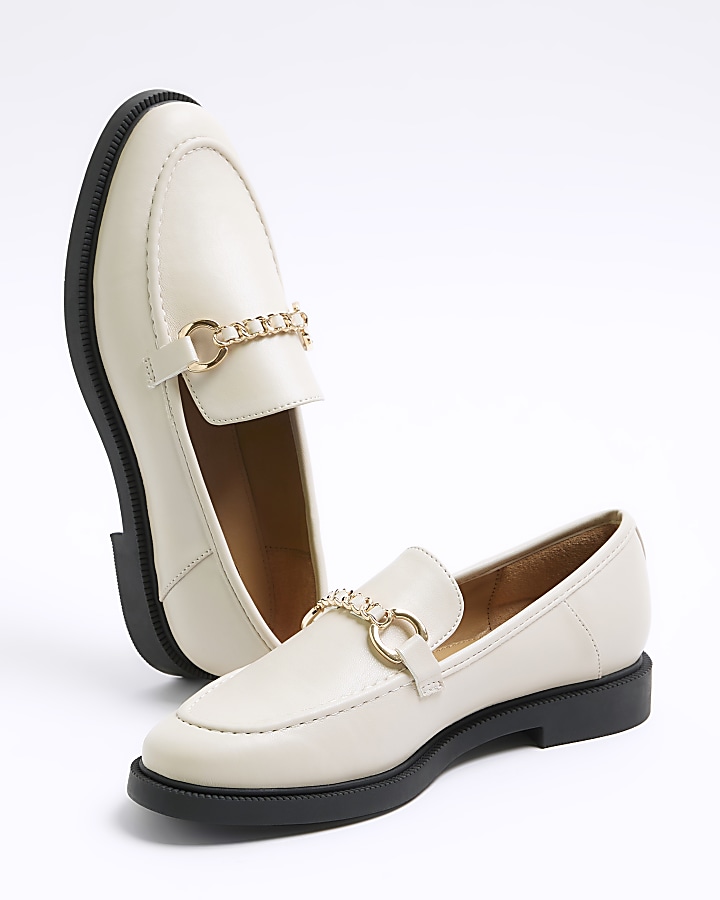Cream snaffle Flat Loafer River Island