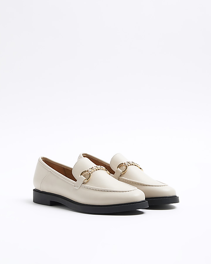 Cream snaffle Flat Loafer