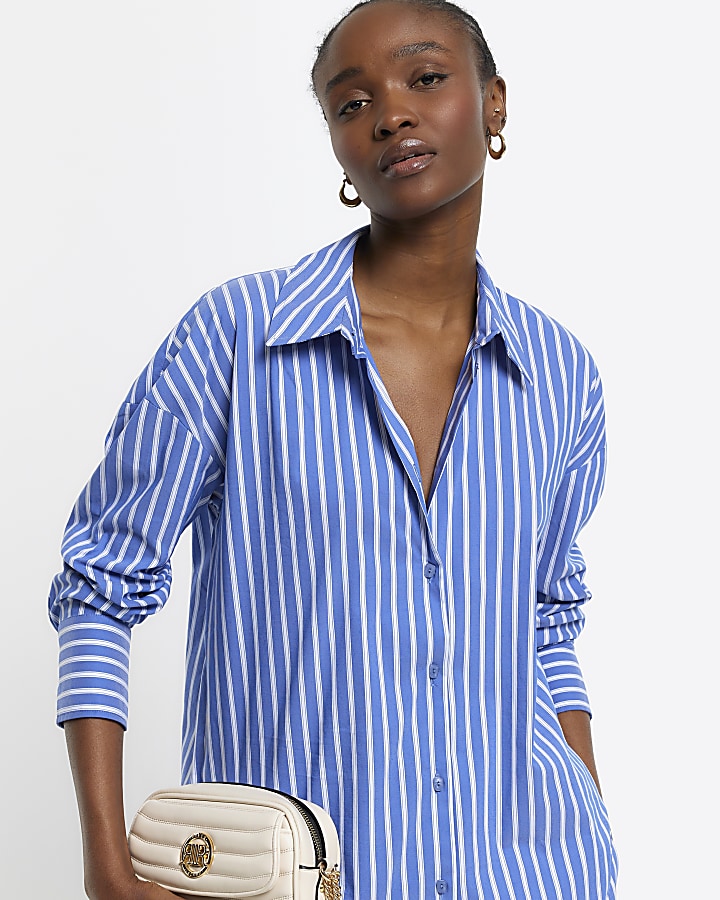 Blue stripe long sleeve shirt