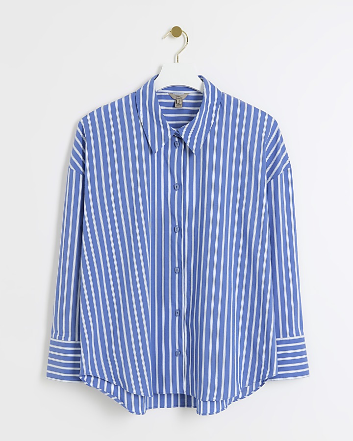 Blue stripe long sleeve shirt