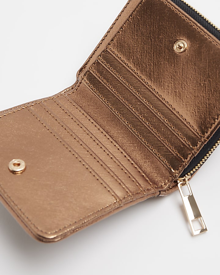 Brown raffia panel mini purse