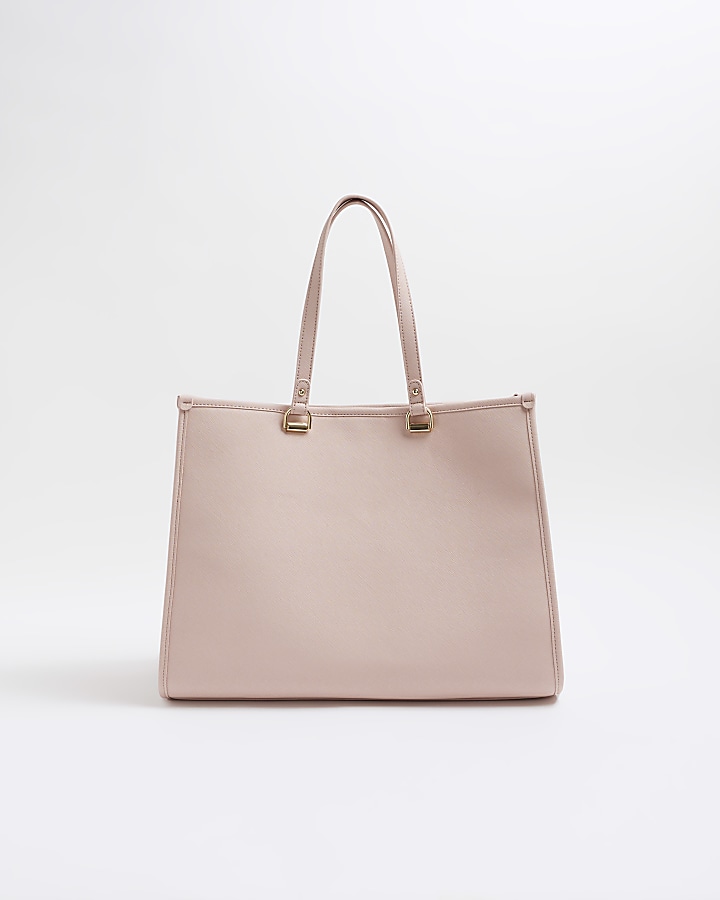 Pink weave shopper bag