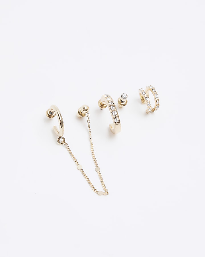 Gold Chain Ear Stacking Multipack | River Island