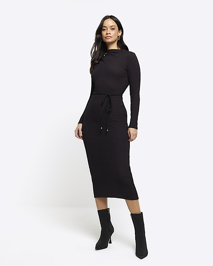 Belted bodycon hot sale dress