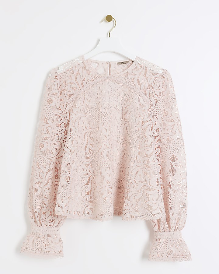 Pink lace blouse