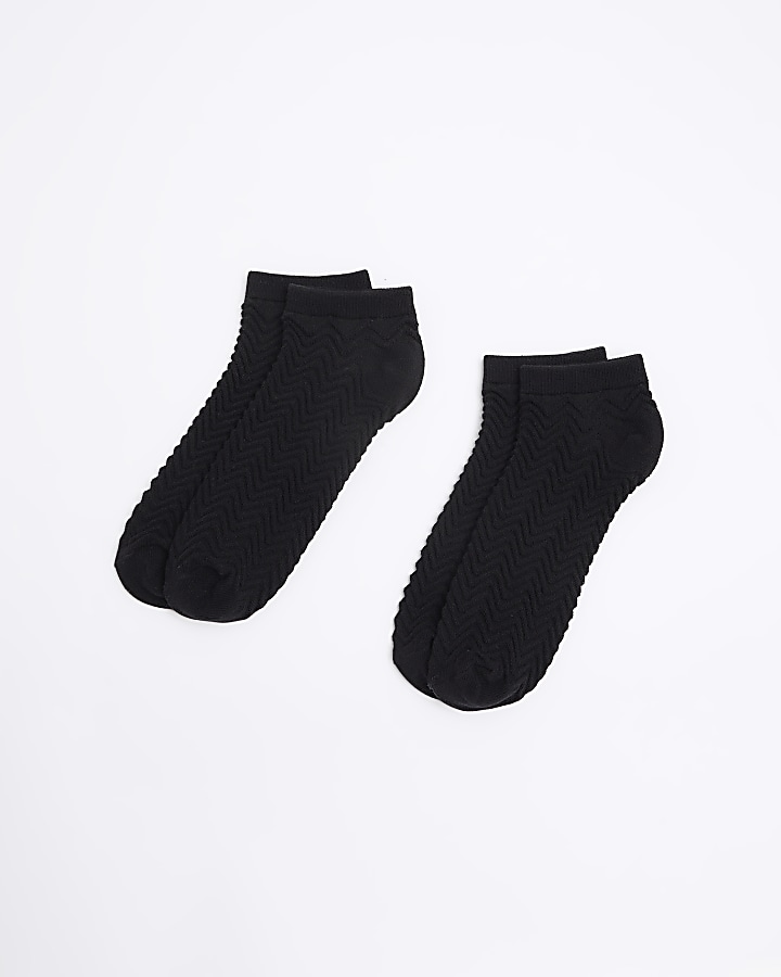 Black zig zag socks multipack