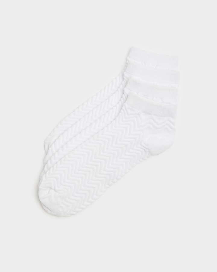 White zig zag socks multipack