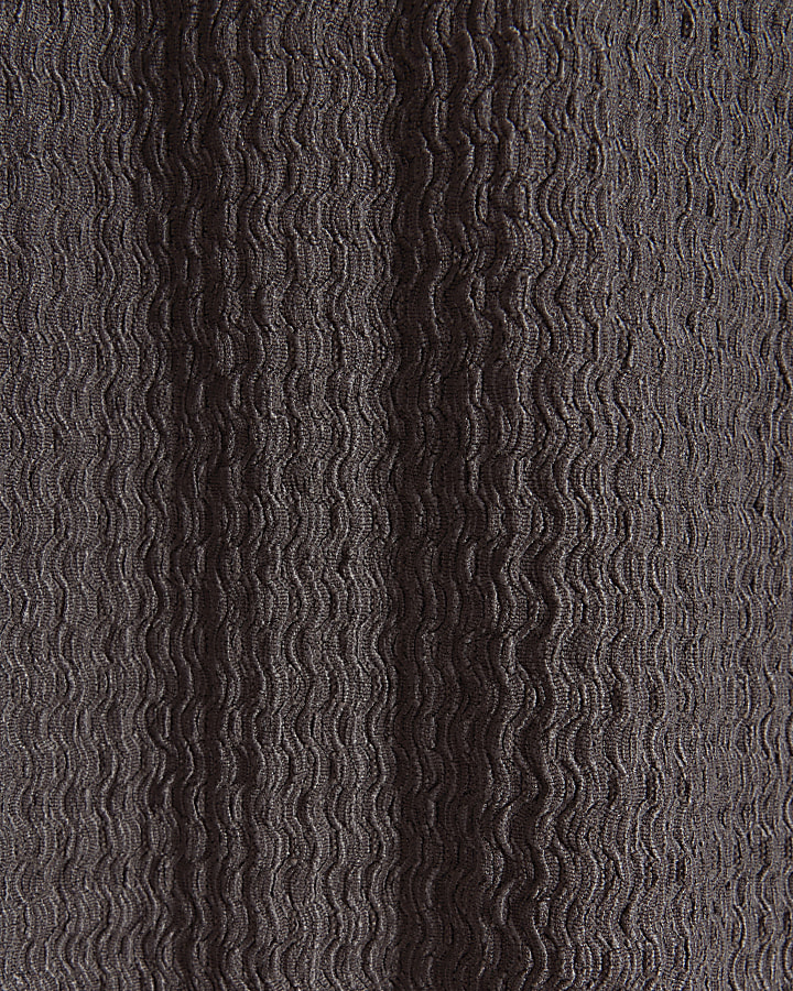 Grey textured midi skirt