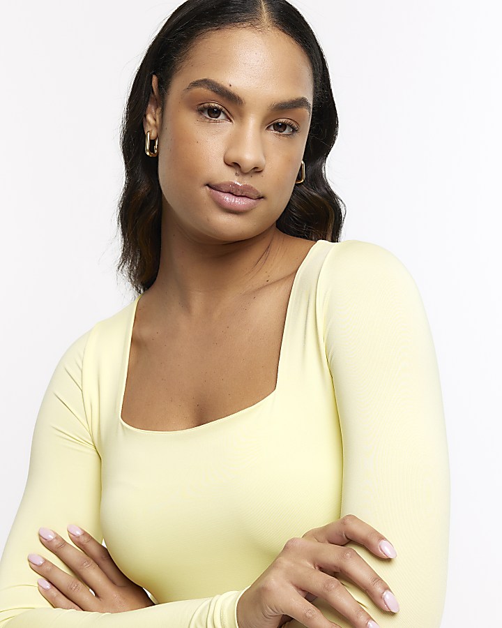 Yellow long sleeve bodysuit River Island