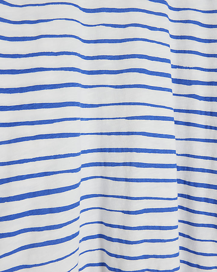 Blue stripe long sleeve top