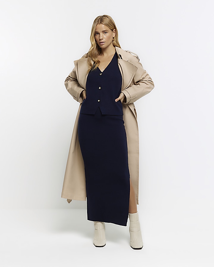 Maxi skirt outlet trench coat