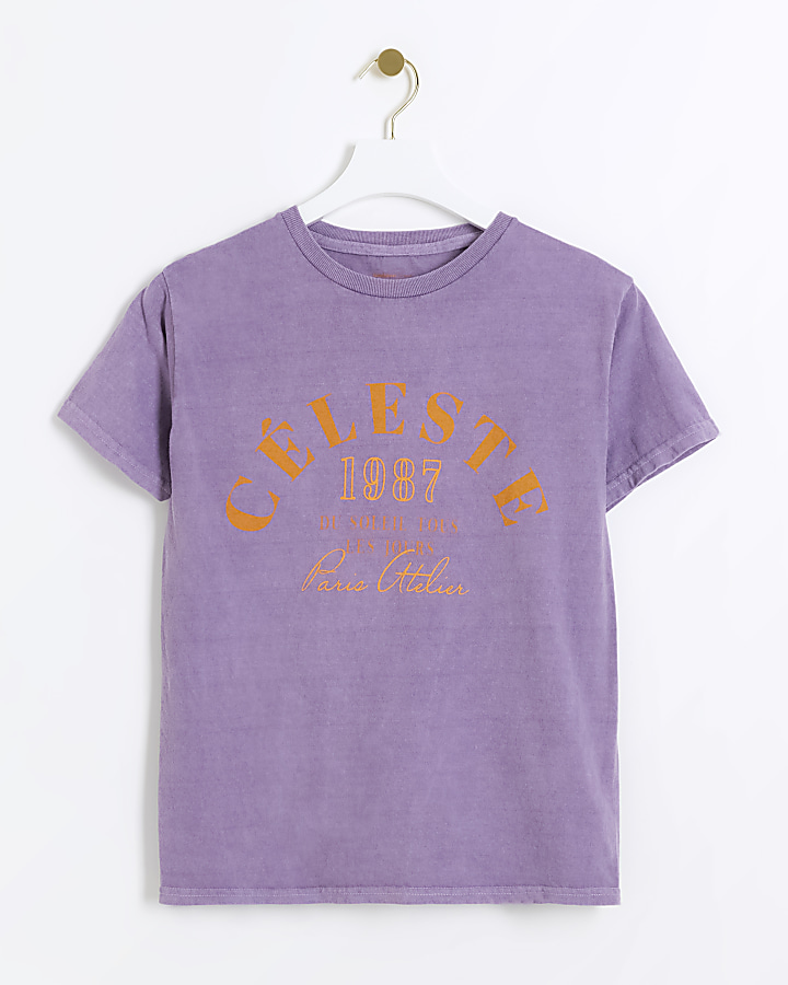 Purple graphic t-shirt