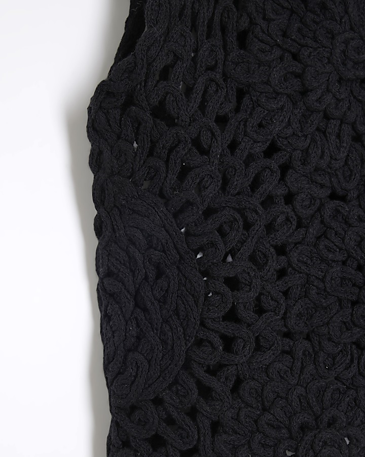 Black Crochet Gilet