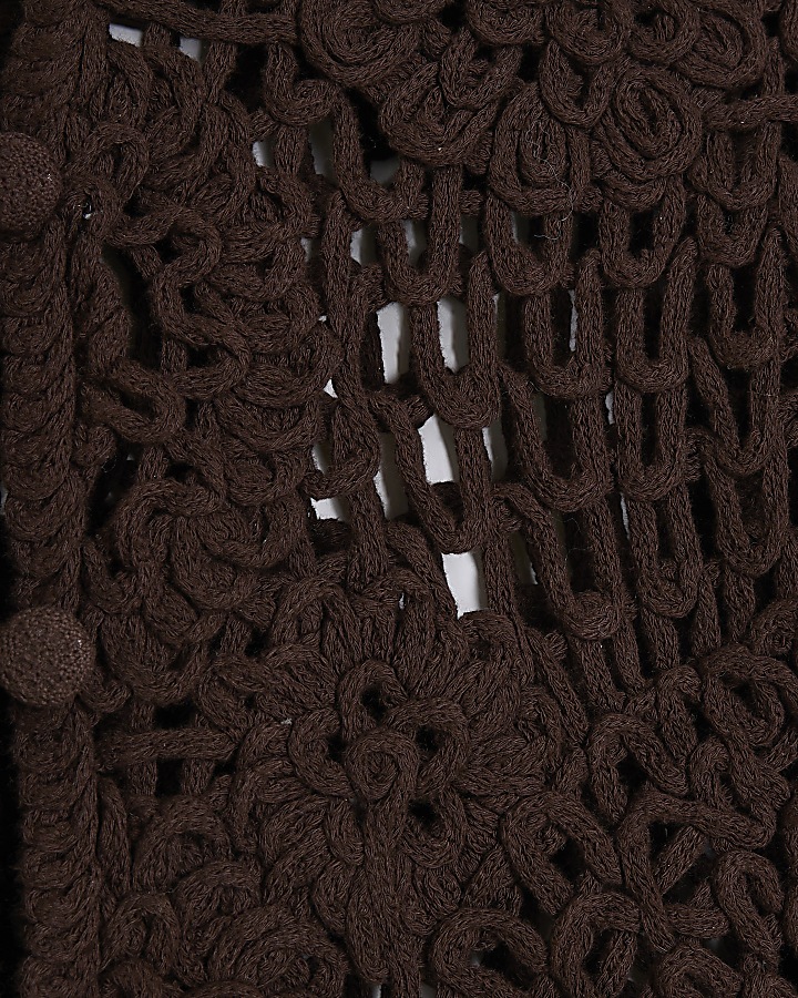 Brown Crochet Cardigan
