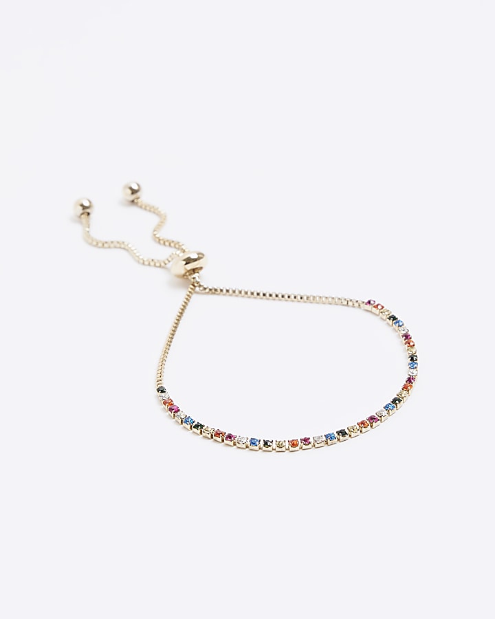 Gold rainbow bracelet River Island
