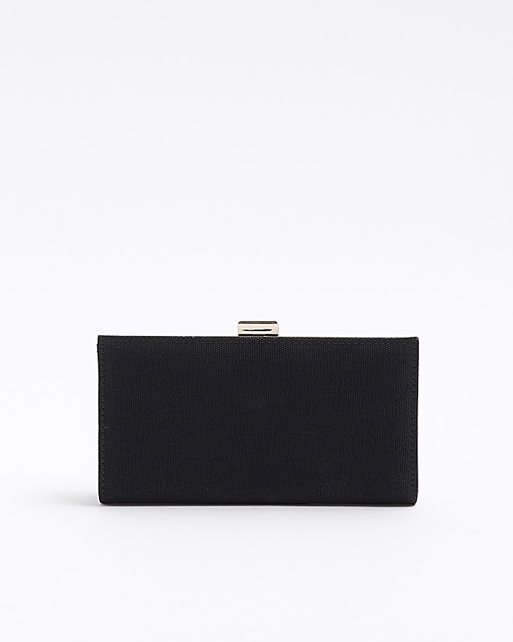 Black canvas shell purse