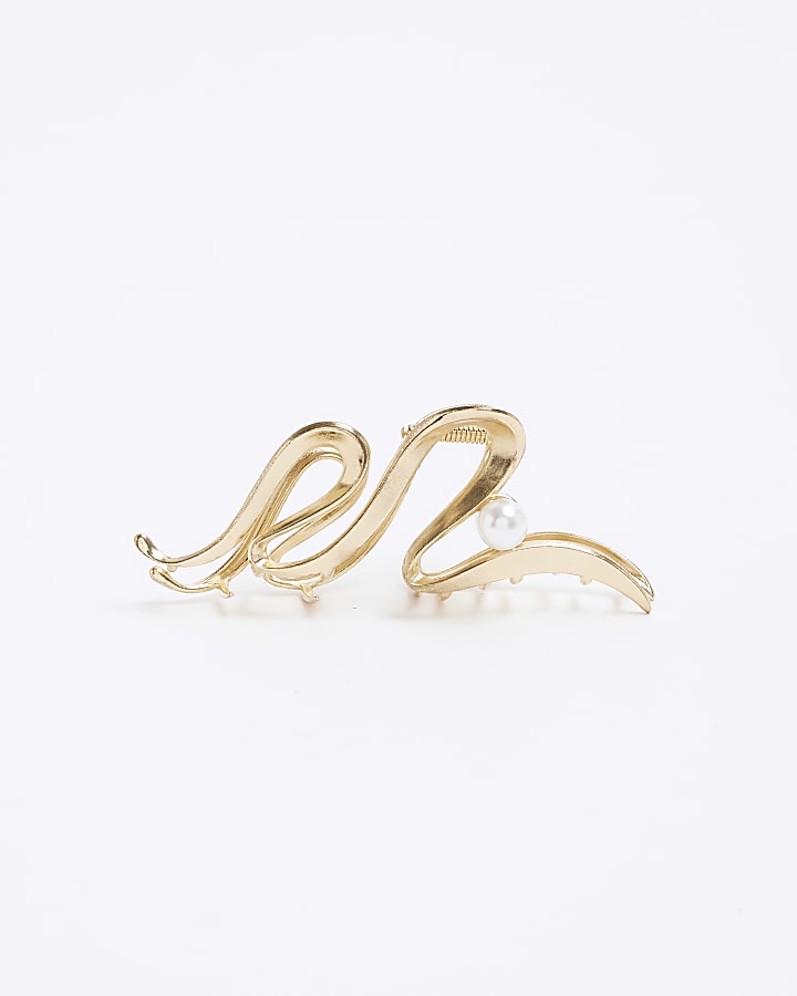 Gold wave Hair Claw clip