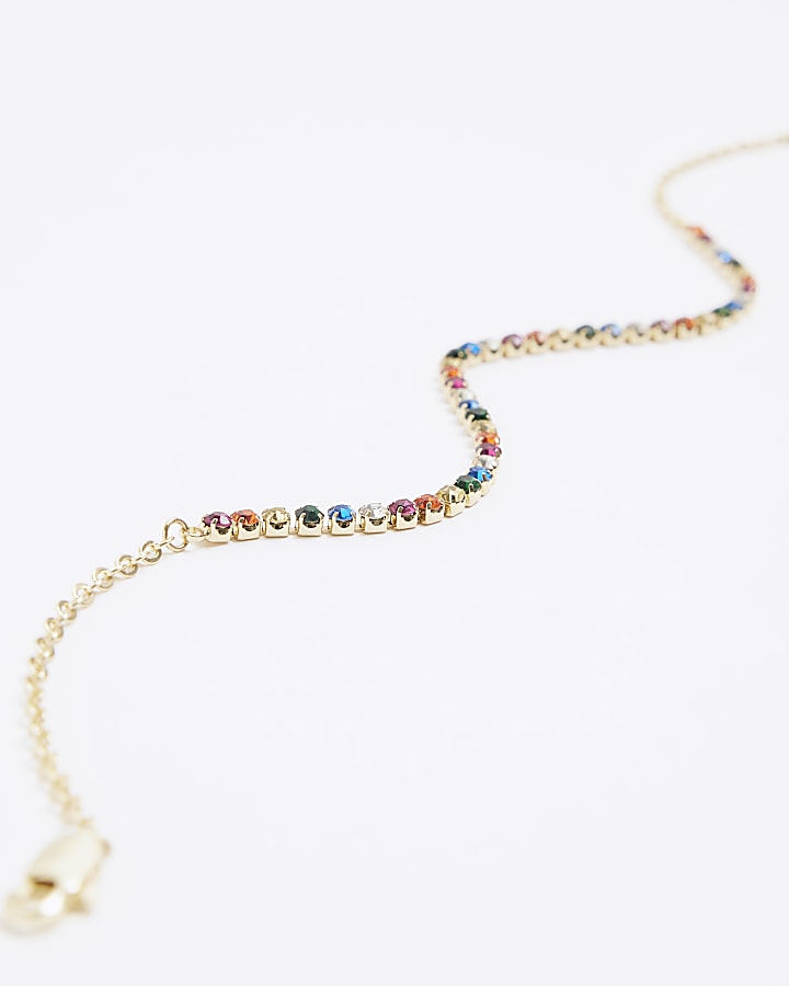 Gold diamante choker necklace