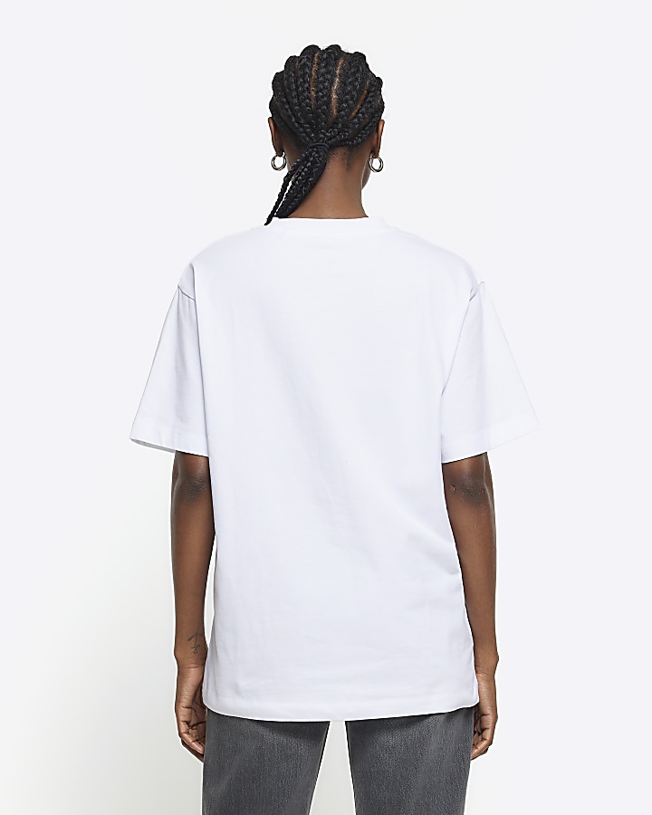 White patch oversized t-shirt