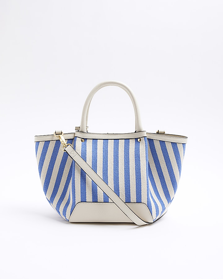 Blue stripe tote bag