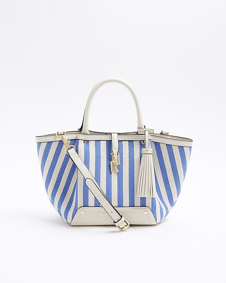 Blue stripe tote bag