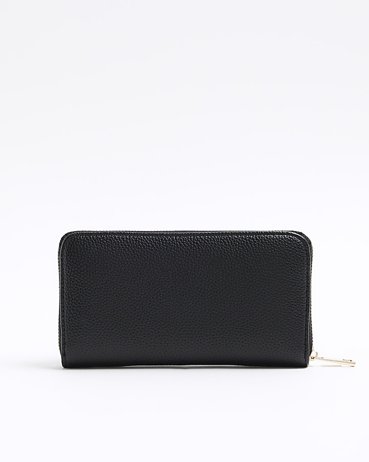 Black woven pouch purse