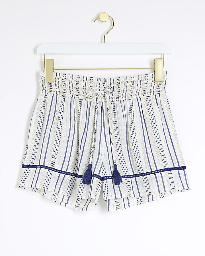 Blue stripe beach shorts