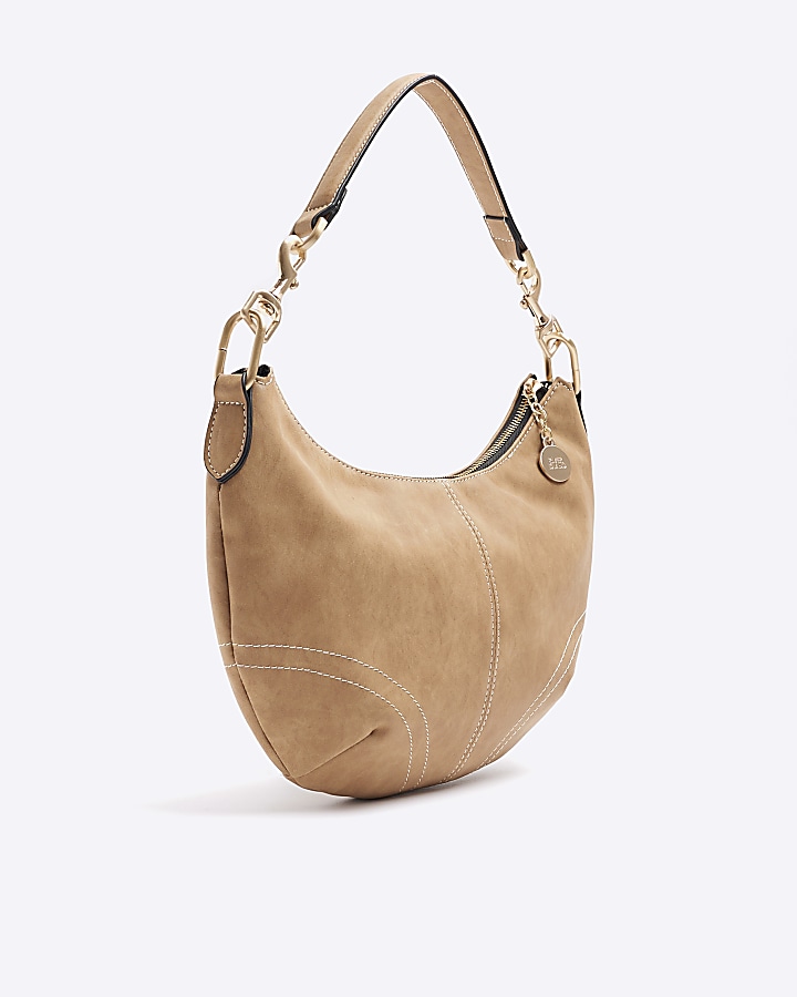 Brown scoop shoulder bag River Island