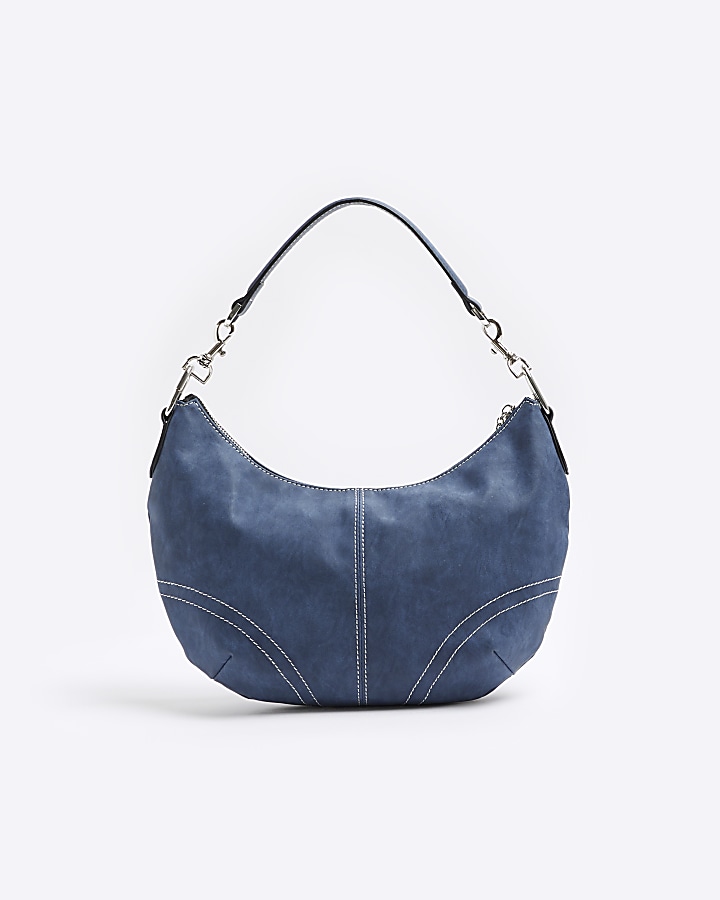 Blue scoop shoulder bag River Island