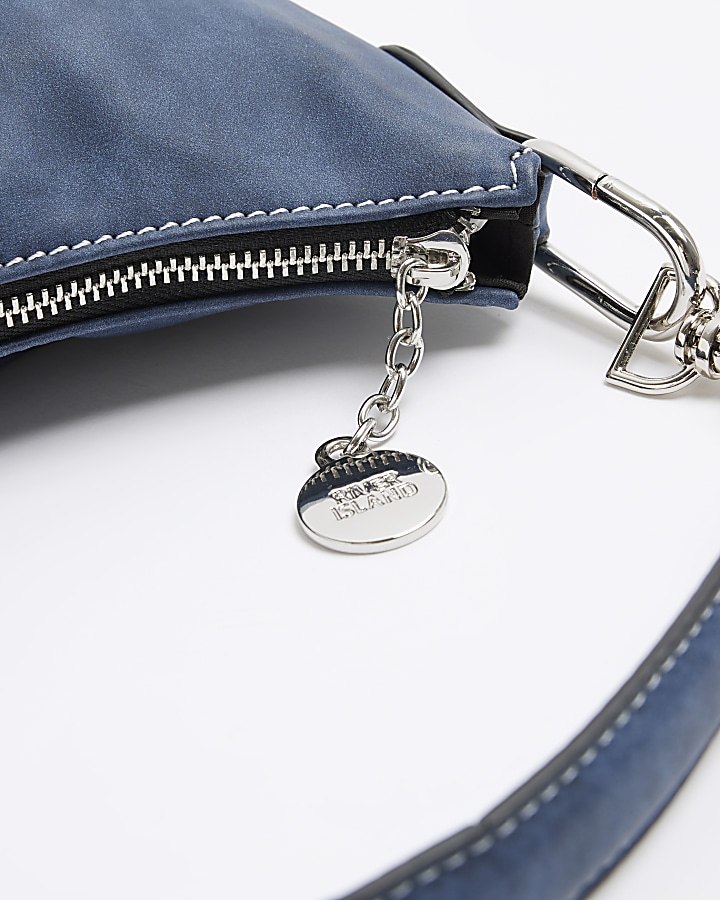 Blue scoop shoulder bag River Island