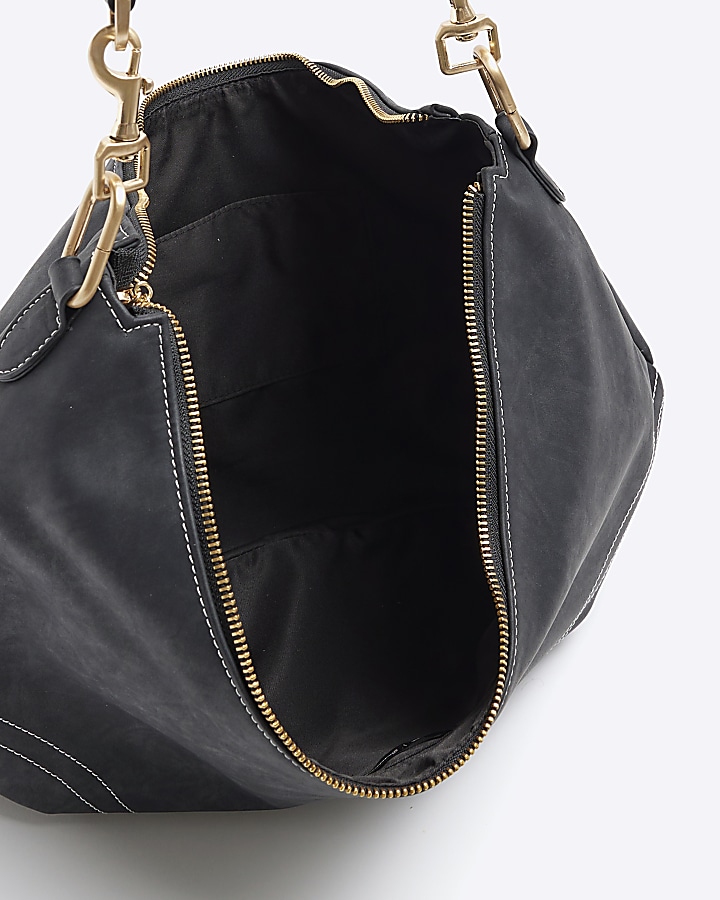 Black scoop large shoulder bag