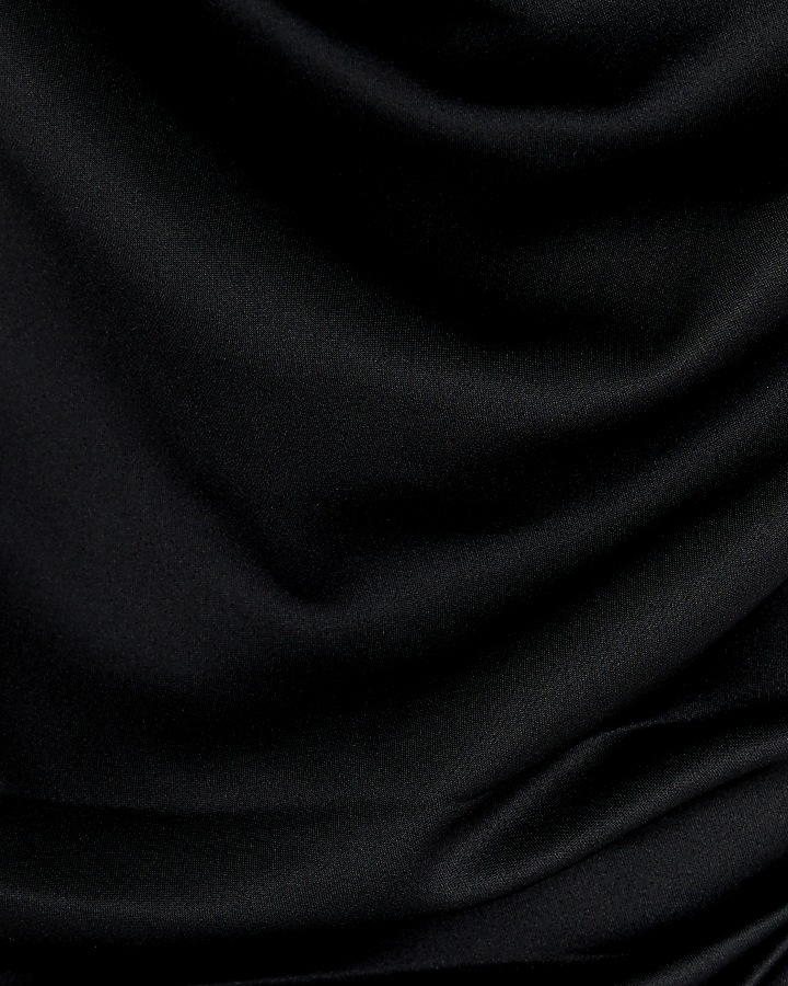 Black Asymmetric Bodycon Midi Dress