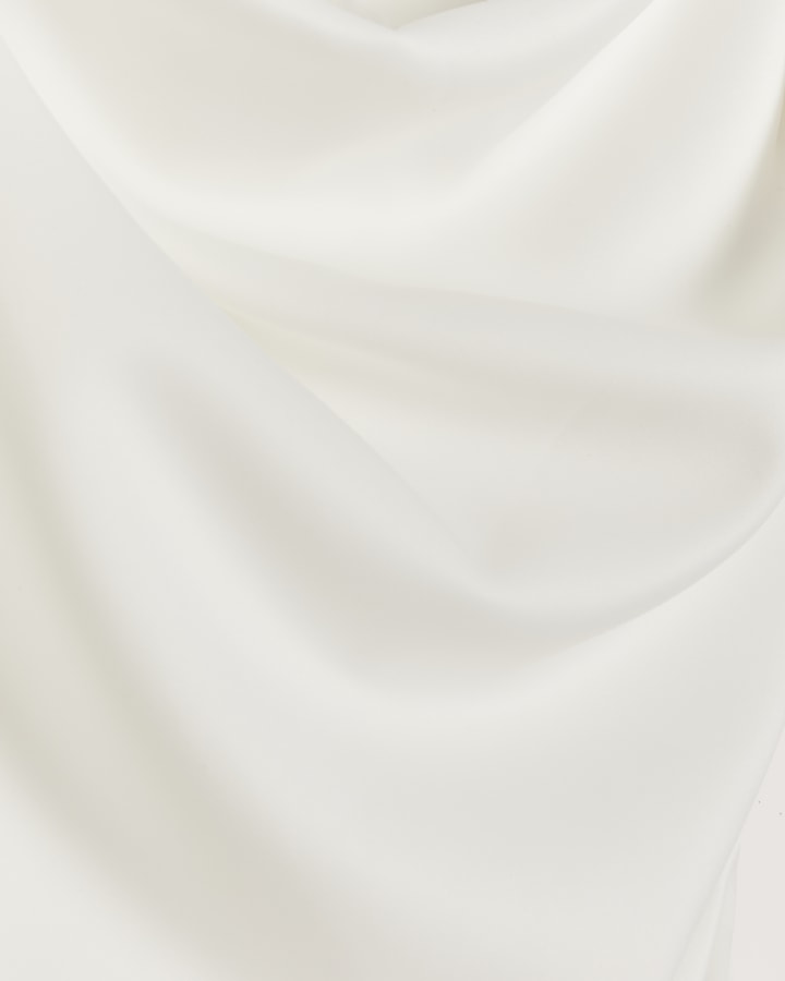 White Asymmetric Bodycon Midi Dress