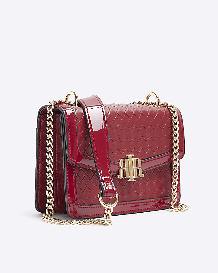 Red Weave Mini Satchel Bag