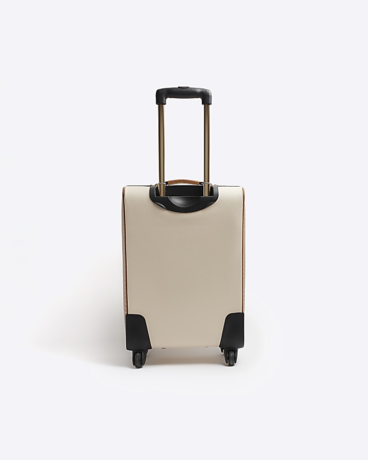 Brown monogram panelled suitcase